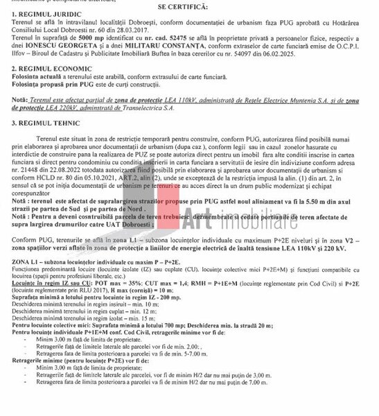 Teren Bucuresti/ Dobroesti, tripla deschidere.